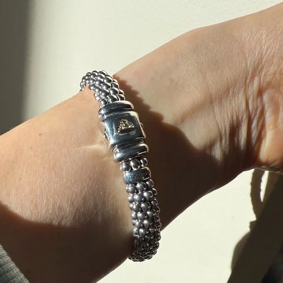 RARE WONDERS Two-Tone Snake Rope Bracelet from Lagos Size 6.5 & 7 - Picture 10 of 11